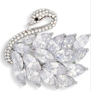 Eye Candy Sasha CZ Swan Brooch (Silver) NWT
